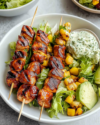 BBQ Chicken Skewer Salad: A Tasty Meal Idea!
