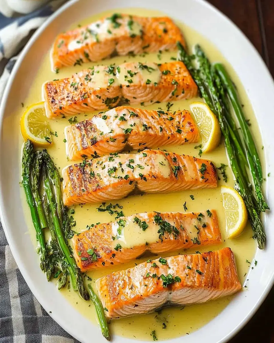 Salmon with Garlic Lemon Butter Sauce - A Quick Delight!