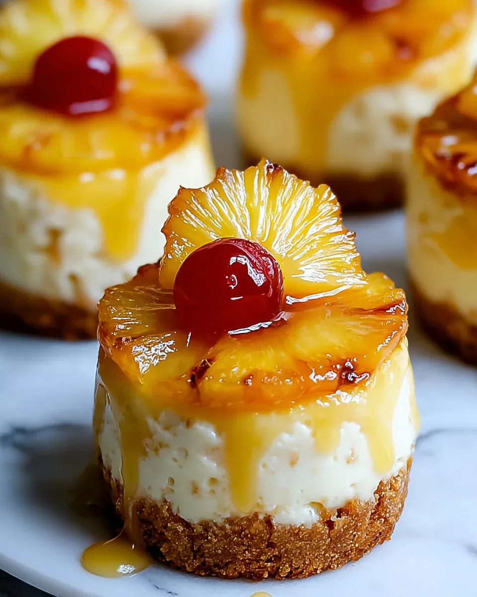 Mini Pineapple Upside Down Cheesecakes are irresistible!