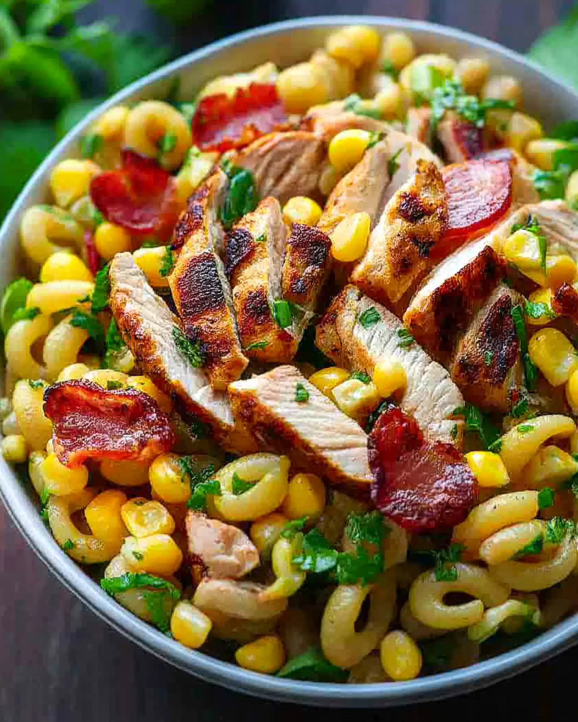 Chicken and Corn Pasta Salad with Bacon is Delicious!