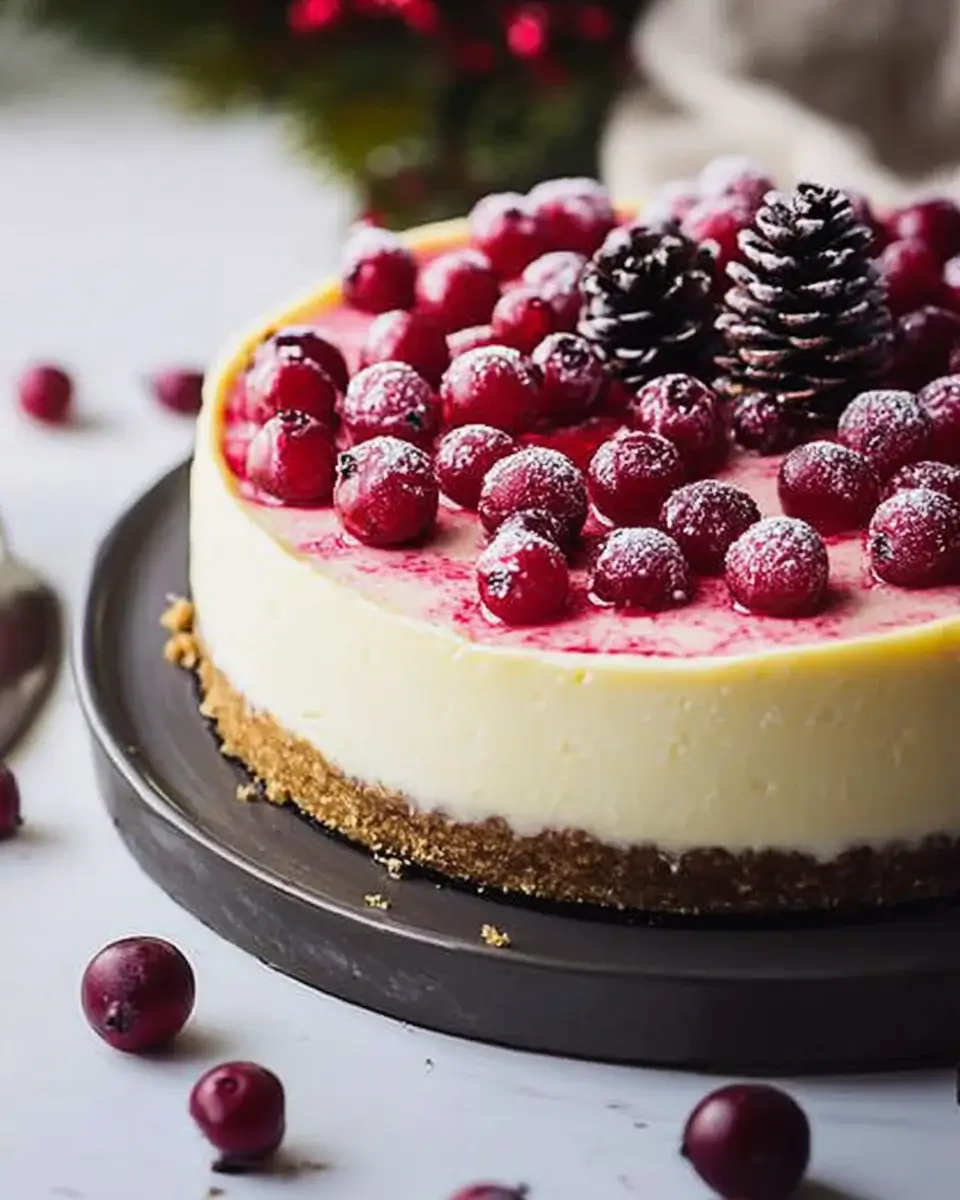 Christmas cranberry cheesecake that delights your taste buds!