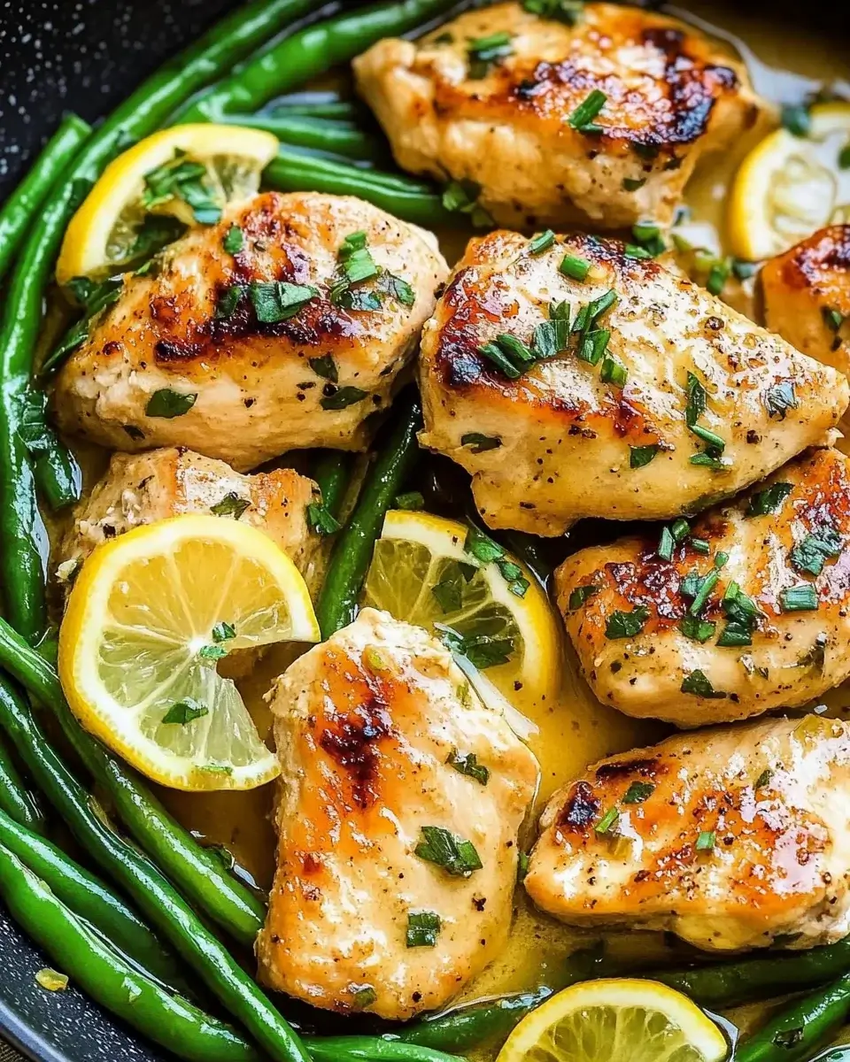 Garlic Butter Chicken and Green Beans Skillet Delight!