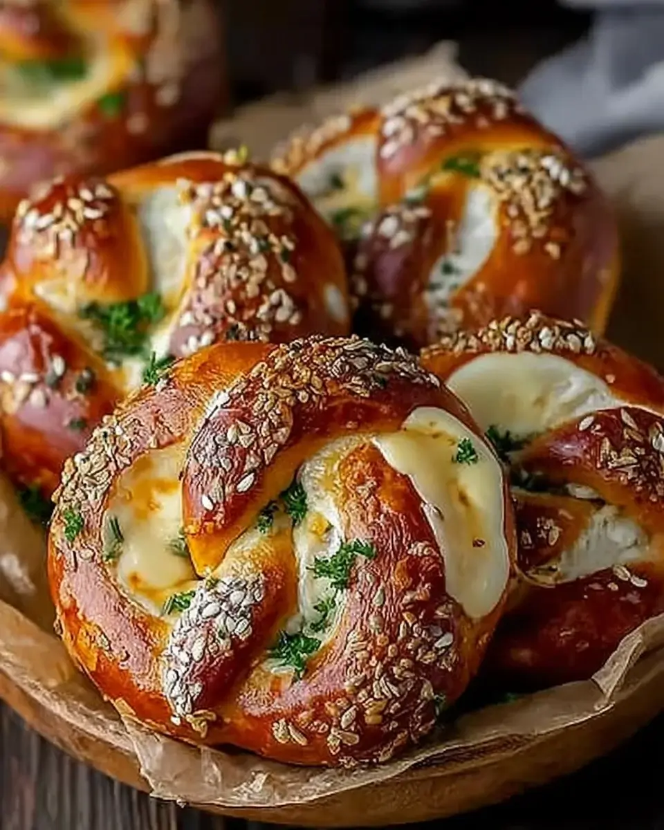 Mozzarella Stuffed Soft Pretzels made easy at home!