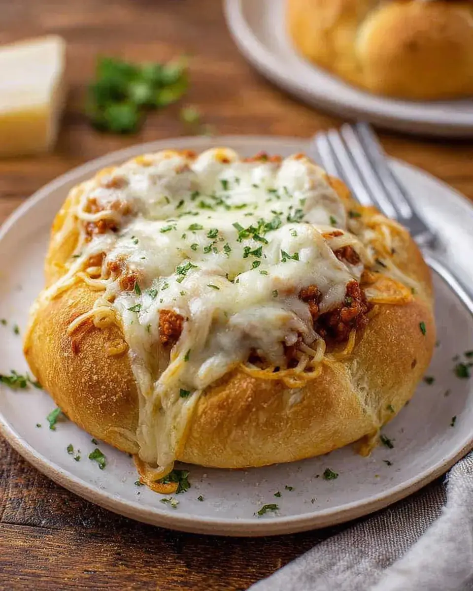 Spaghetti Garlic Bread Bowls: Cheesy Comfort Awaits!