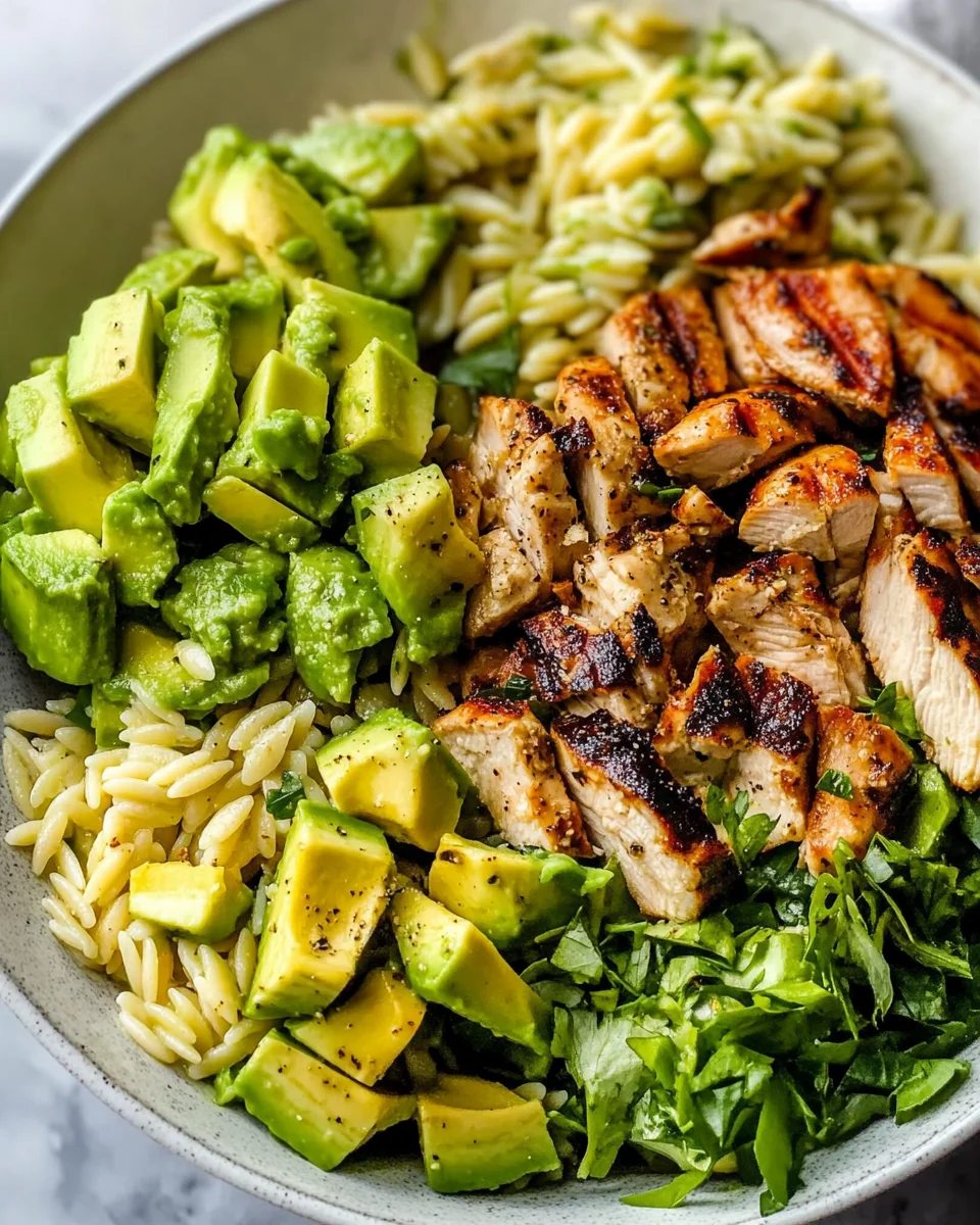 Grilled Chicken Orzo Salad with Avocado: A Must-Try Delight!