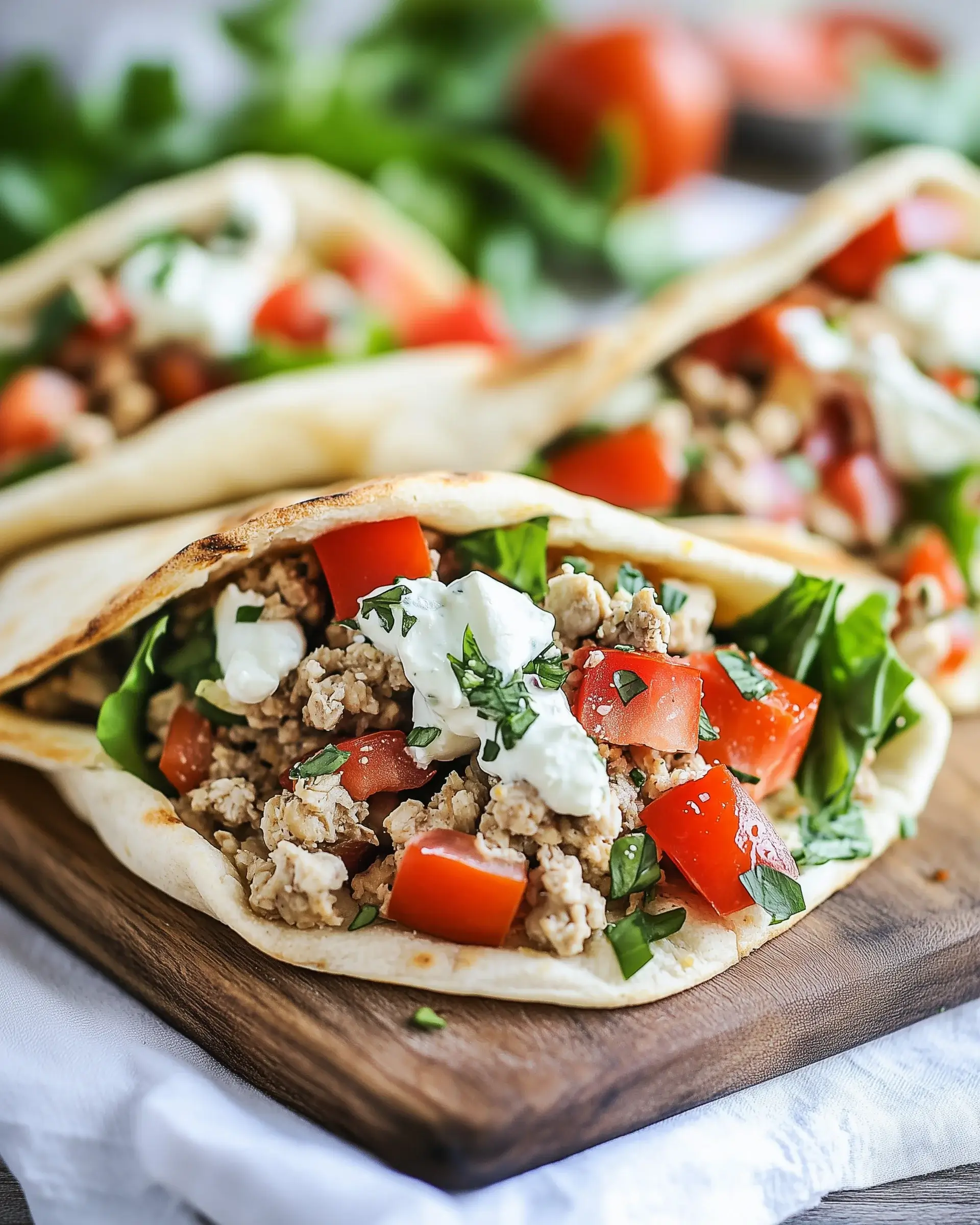 Mediterranean Ground Chicken Pitas: A Flavorful Delight!