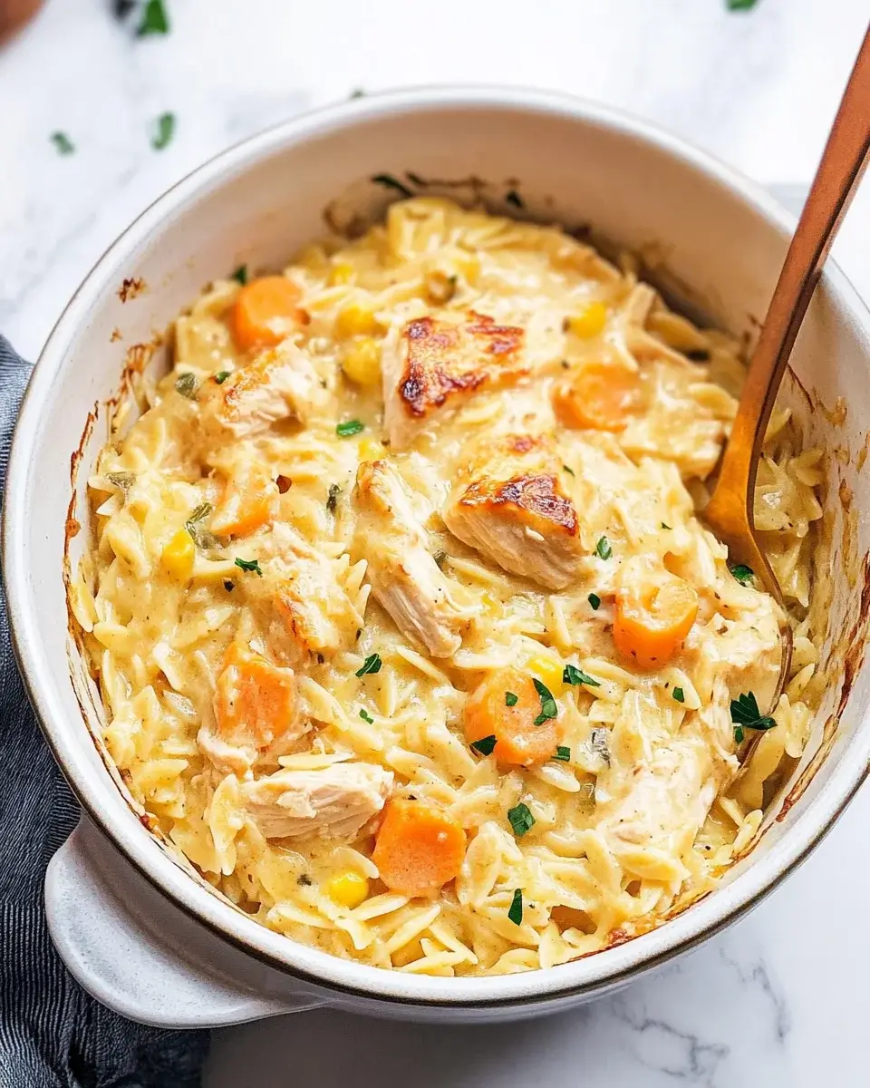 Creamy Chicken Pot Pie Orzo: A Warm, Comforting Recipe!