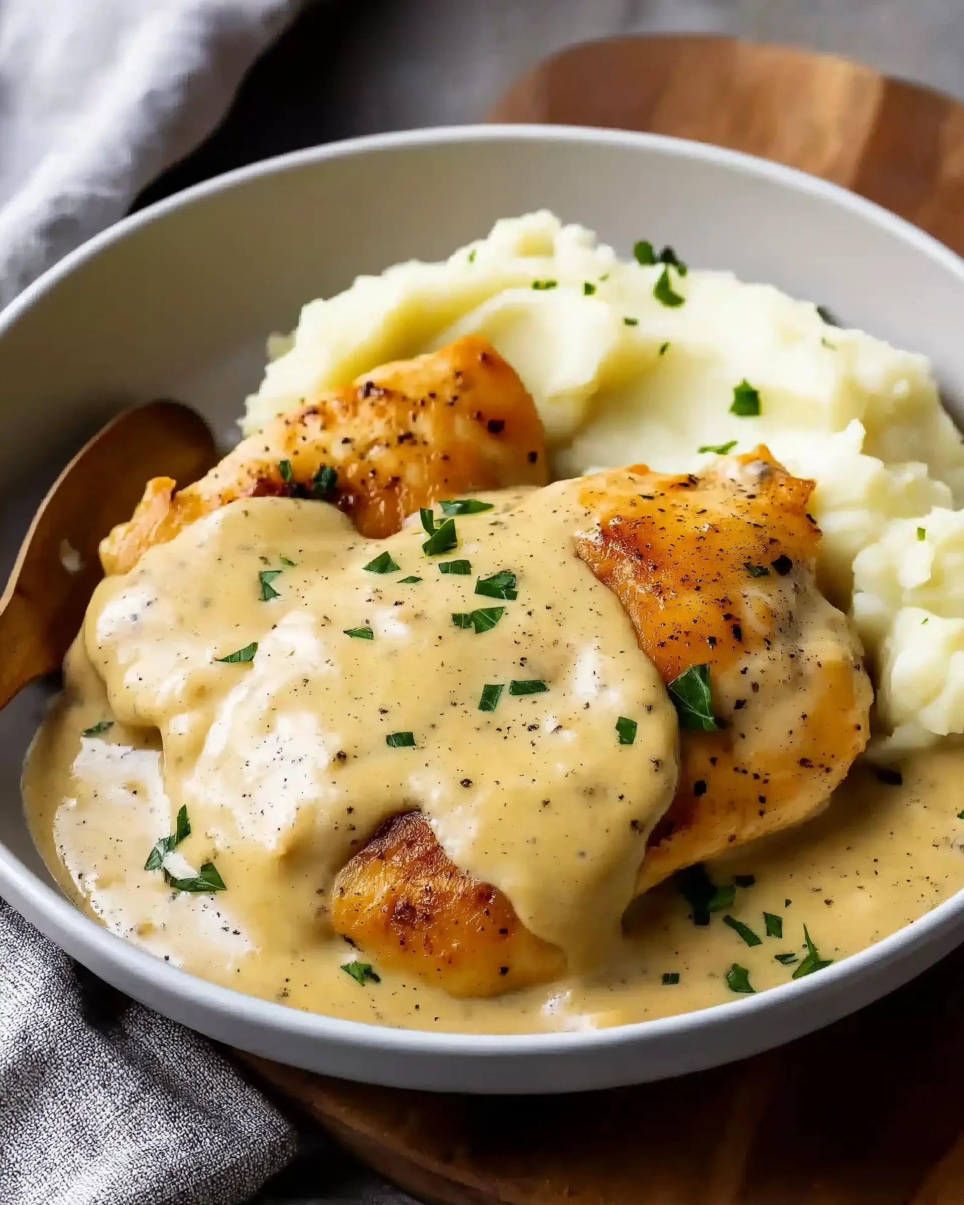 Chicken with Creamy Dijon Sauce and Mashed Potatoes made easy!
