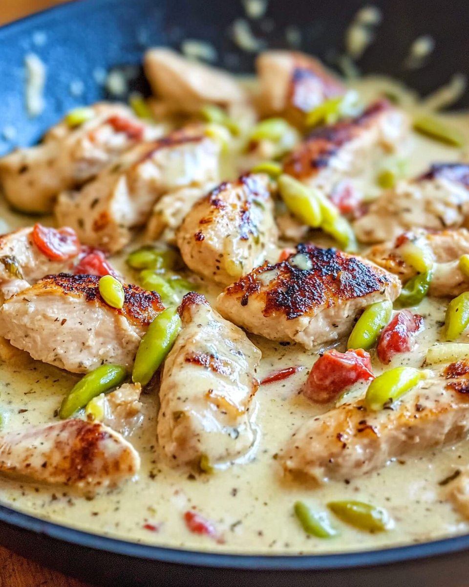 Creamy Pepperoncini Chicken Skillet is a must-try recipe!