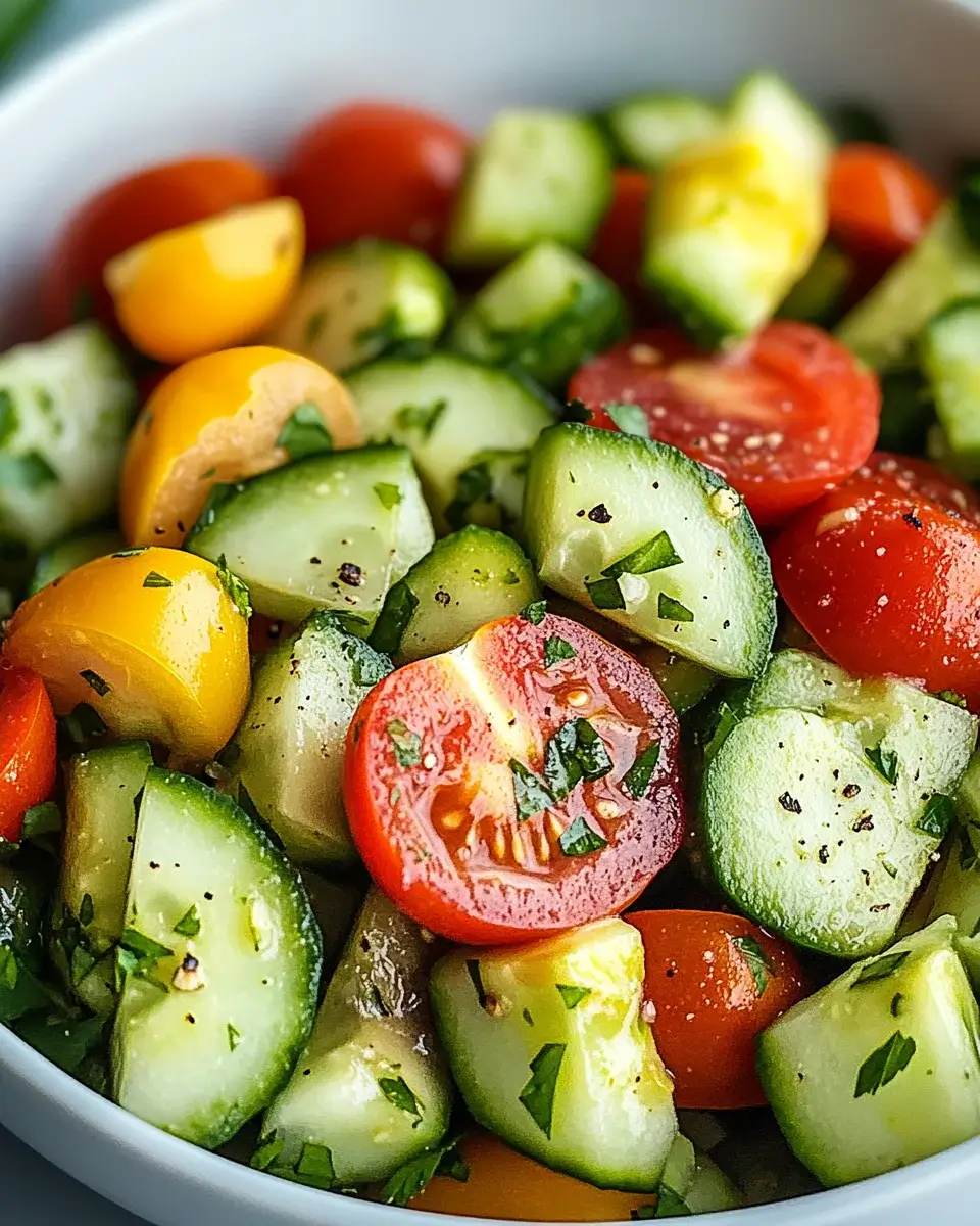 Cucumber, Tomato, and Avocado Salad is Refreshing!
