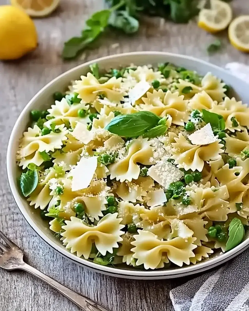 Lemon Basil Bowtie Pasta Salad with Parmesan Delights!