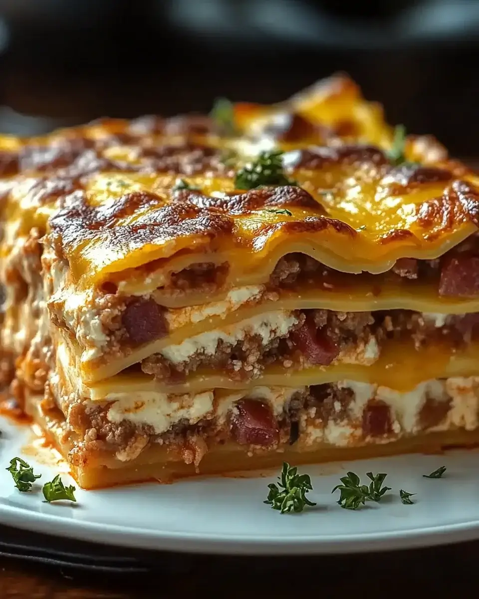 Parmesan Garlic Bacon Cheeseburger Lasagna Recipe Unveiled!