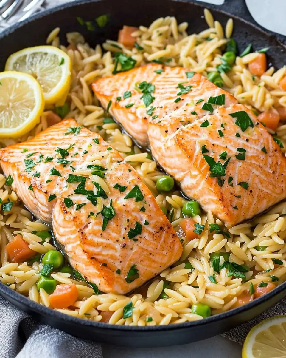 One Skillet Salmon with Lemon Orzo: Discover This Easy Recipe!