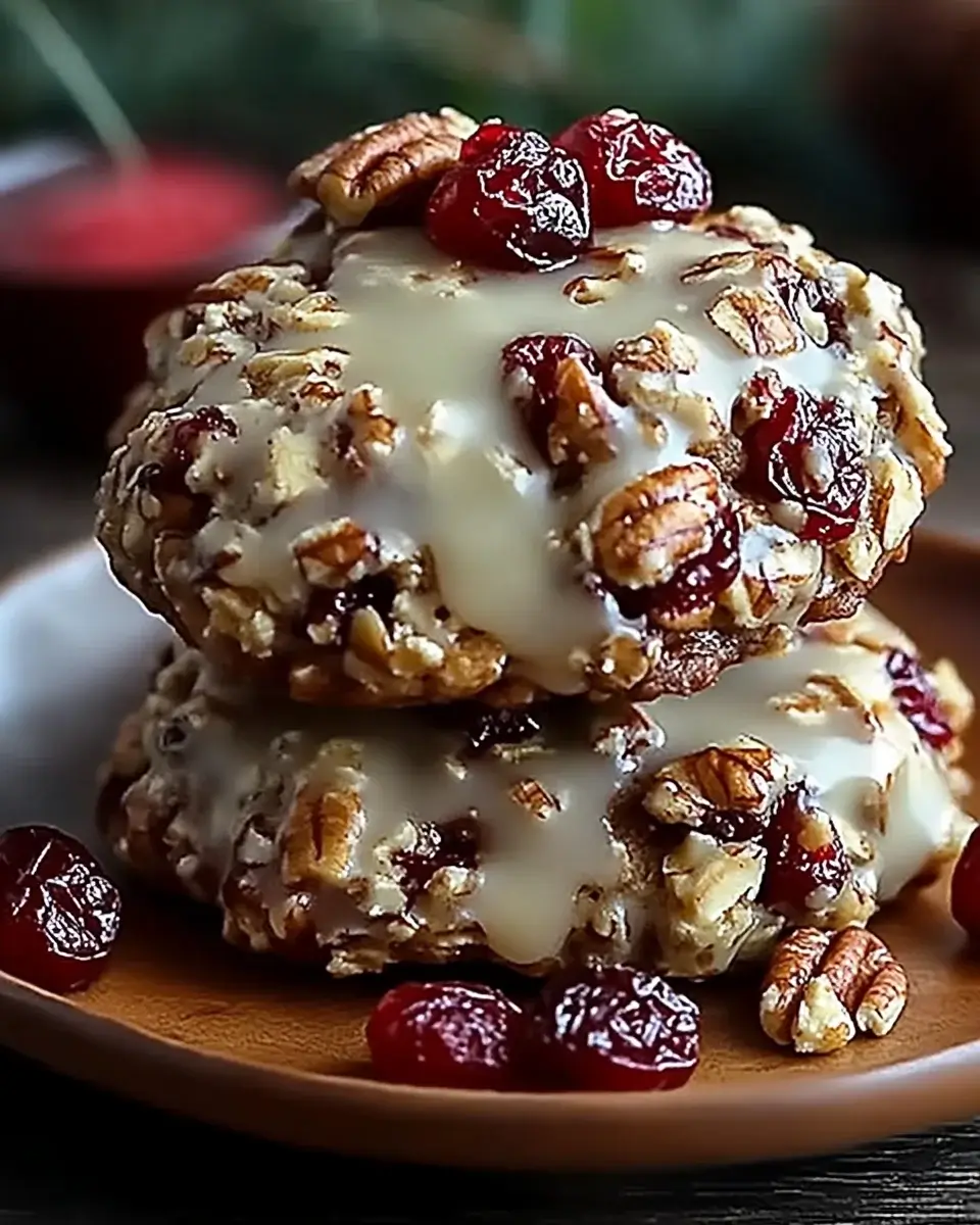 No-Bake Cranberry Pecan Praline Cookies – Easy Chewy Delight!