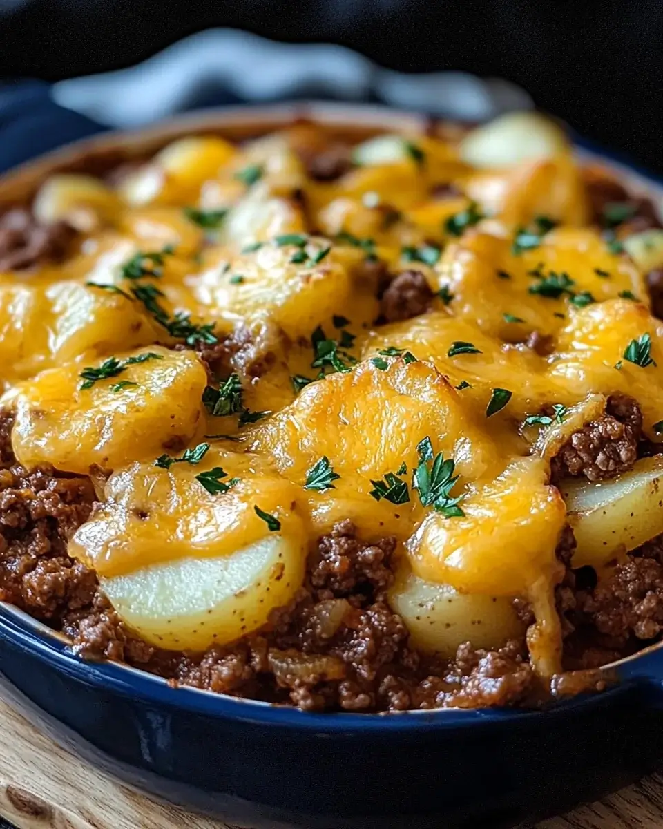 Cheesy Ground Beef and Potatoes: A Comforting Delight!
