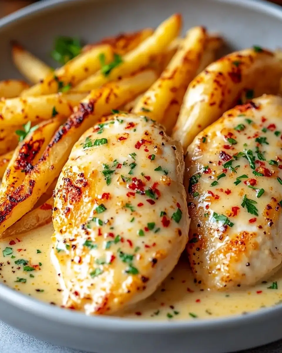 Chicken Fillet in Spicy, Creamy Garlic-Parmesan Sauce are an irresistible delight!