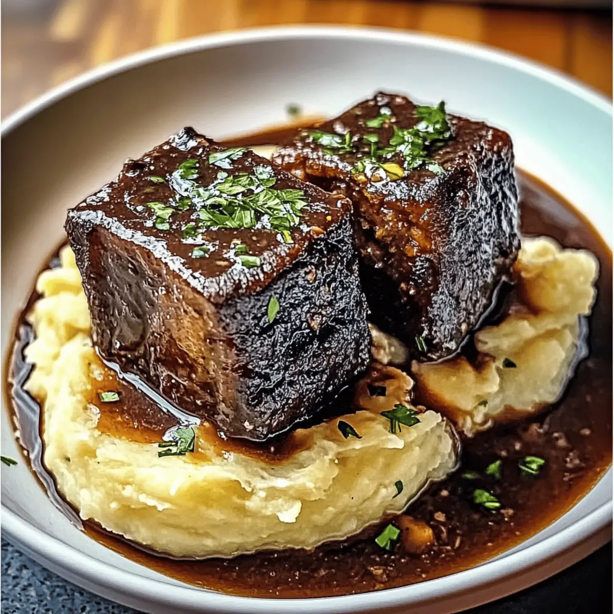 Braised Short Ribs with Garlic Mashed Potatoes to Savor
