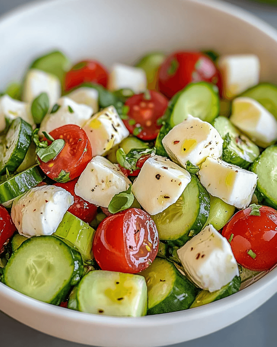 Fresh and Crisp Cucumber Mozzarella Salad Recipe Delight!