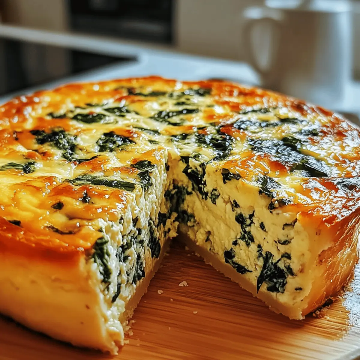 Cottage Cheese and Spinach Crustless Quiche for a Fluffy Delight