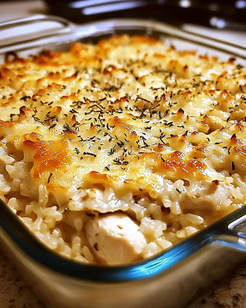 Garlic Butter Chicken and Rice Casserole delights your taste buds!