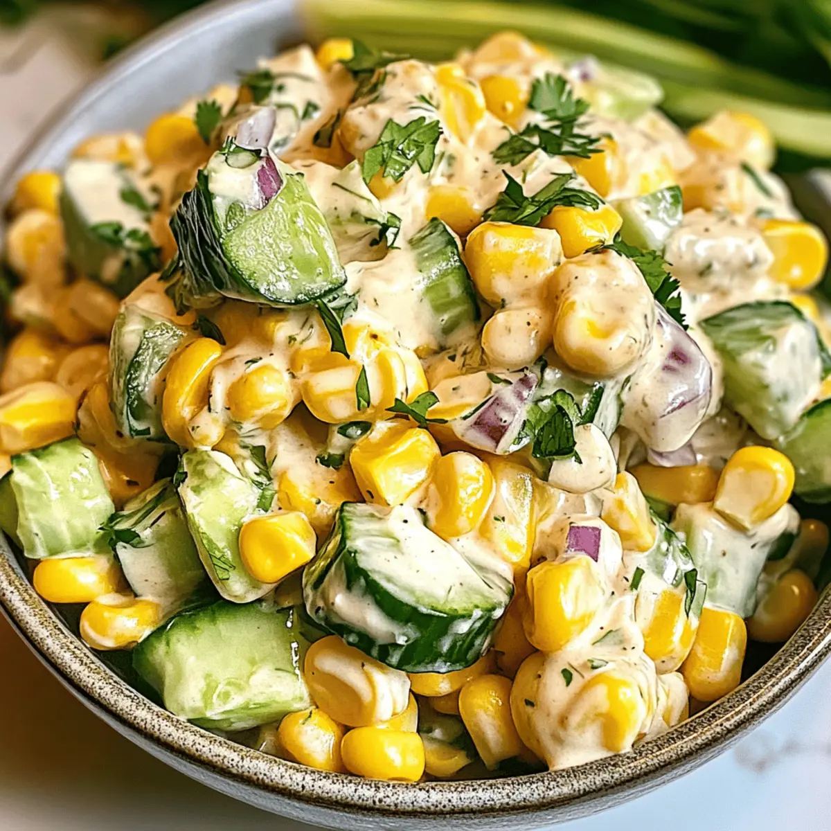 Street Corn Creamy Cucumber Salad: A Cool Summer Treat