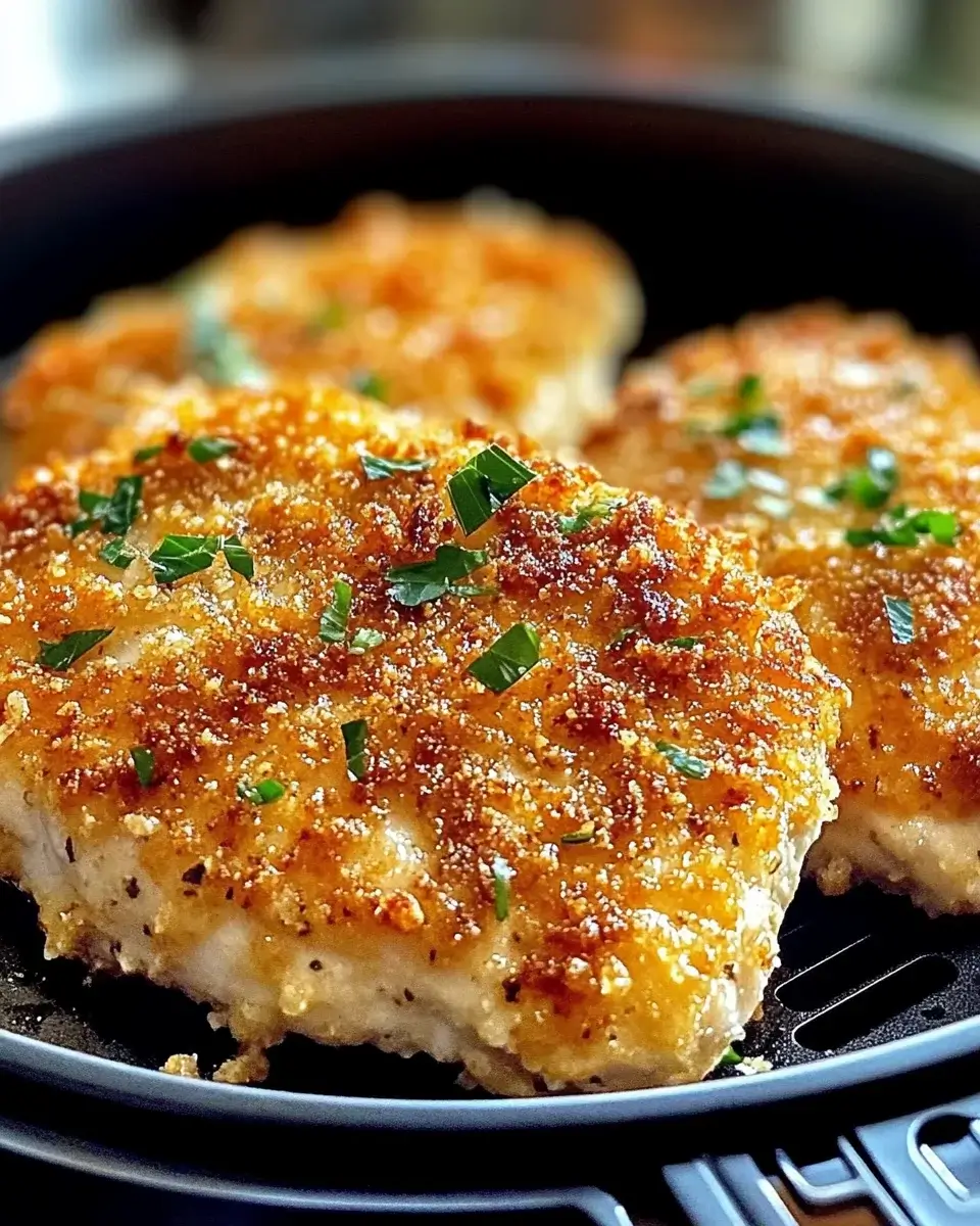 Crispy Air Fryer Parmesan Crusted Chicken made easy!