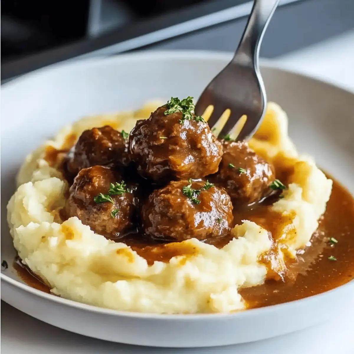 Salisbury Meatballs and Mashed Potatoes: Cozy Comfort Food