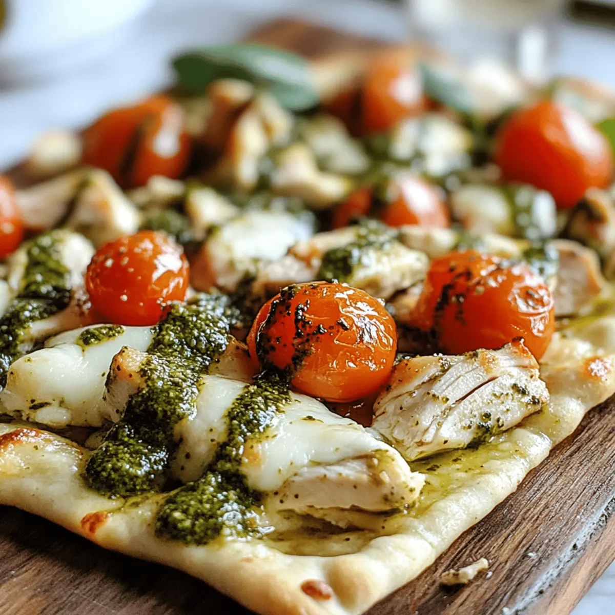 Delicious Chicken Pesto Flatbread Ready in 20 Minutes