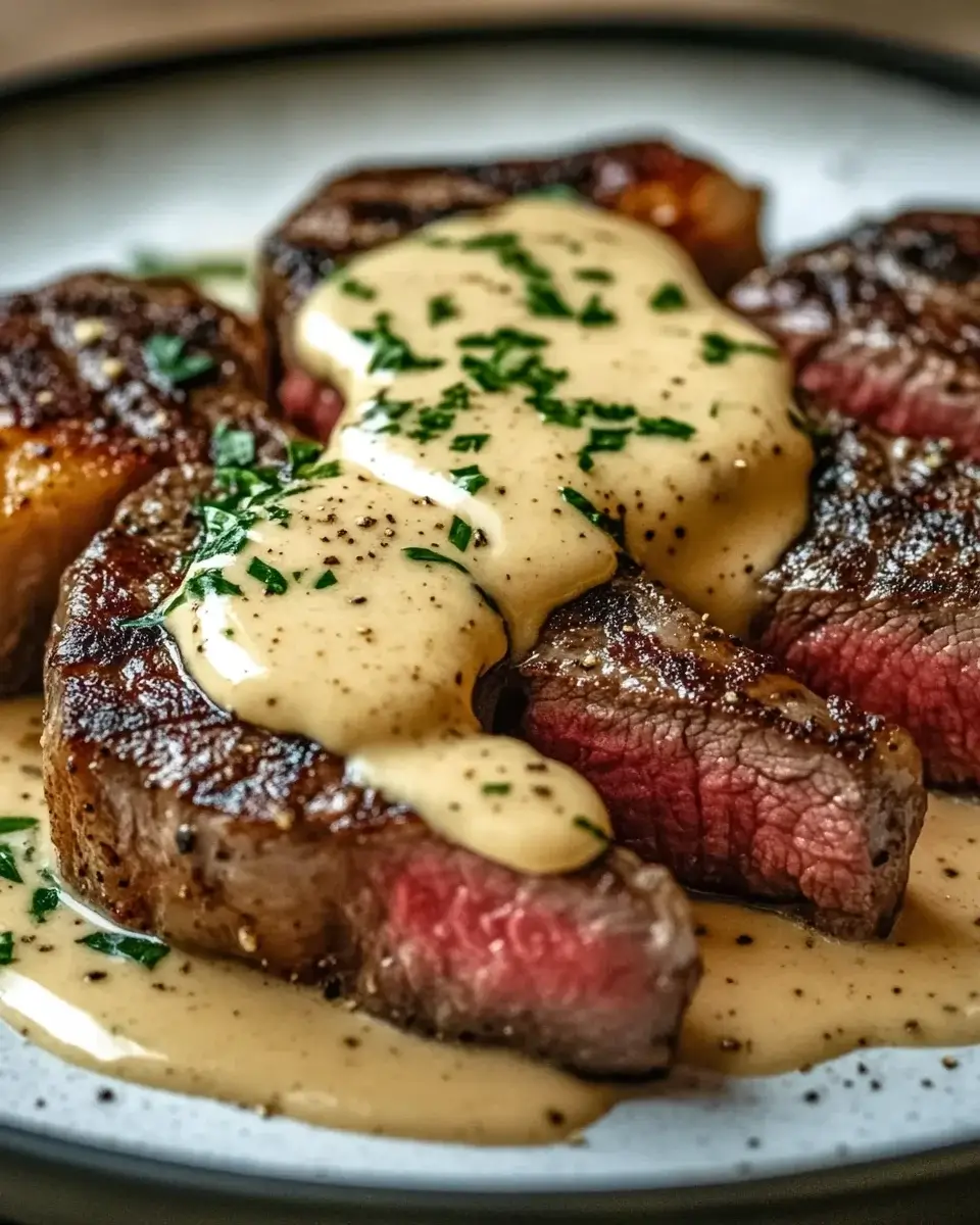 Juicy Steak with Creamy Garlic Sauce: A Must-Try Recipe!