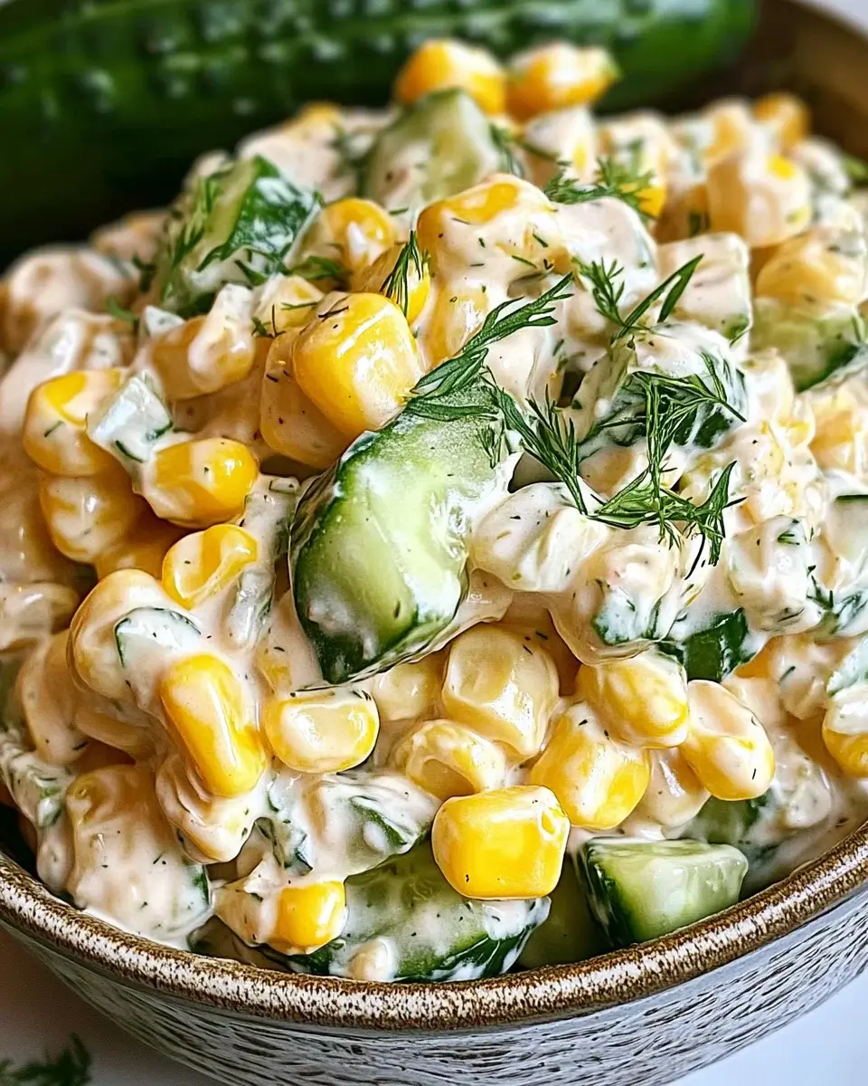 Street Corn Creamy Cucumber Salad is Irresistible!