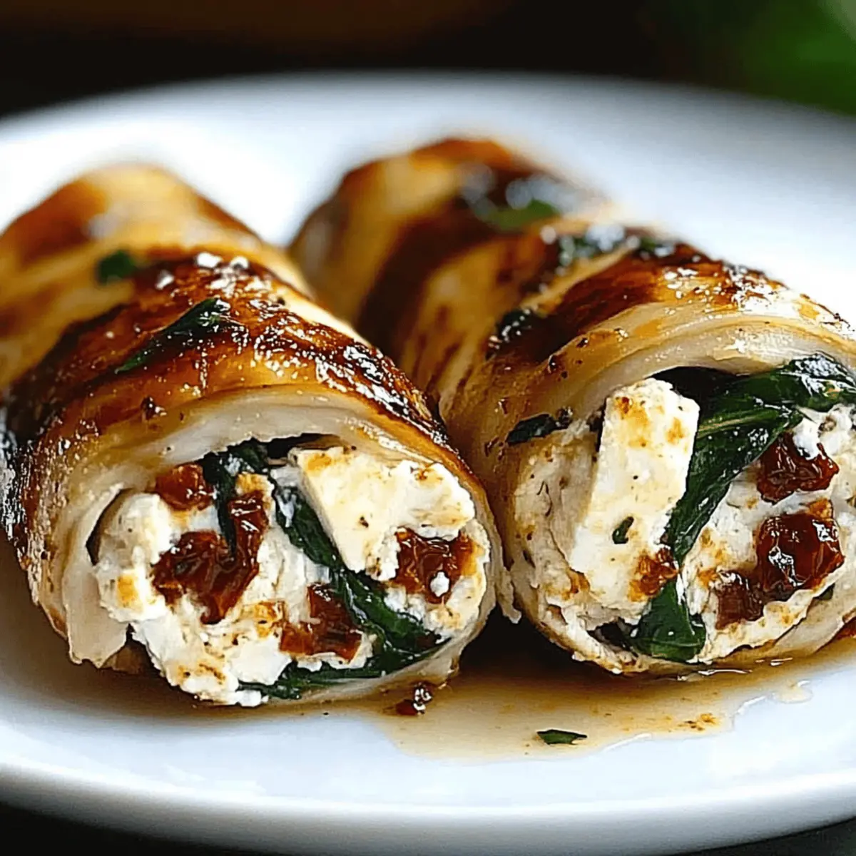 Rolled Up Chicken with Feta, Spinach, and Sun-Dried Tomatoes Delight