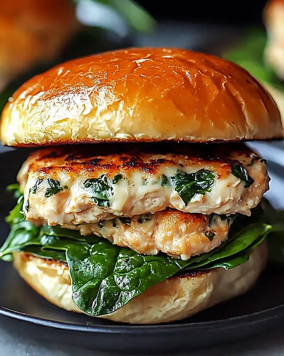 Easy White Cheddar Spinach Chicken Burgers that Delight!