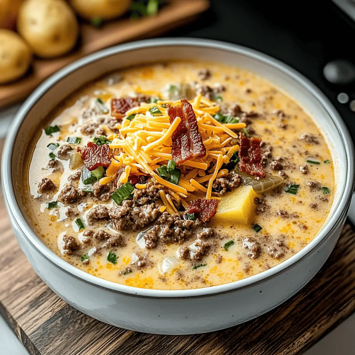 Creamy Cheeseburger Soup for Cozy Comfort Food Nights