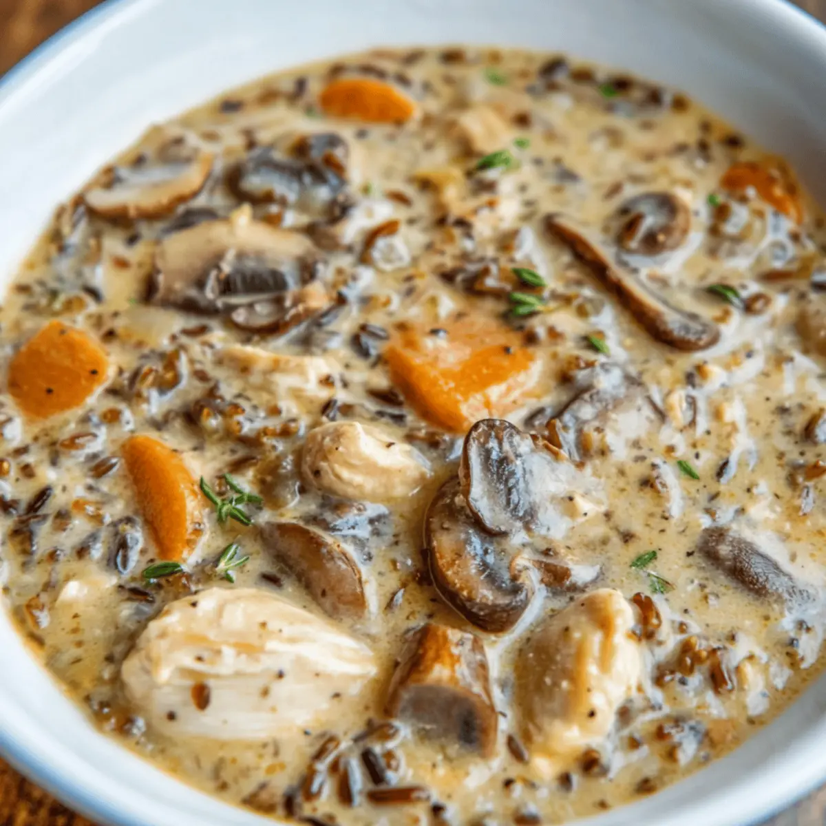 Creamy Mushroom Chicken and Wild Rice Soup: Pure Comfort in a Bowl
