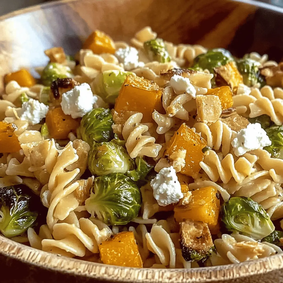 Fall Pasta Salad with Butternut Squash and Brussels Bliss