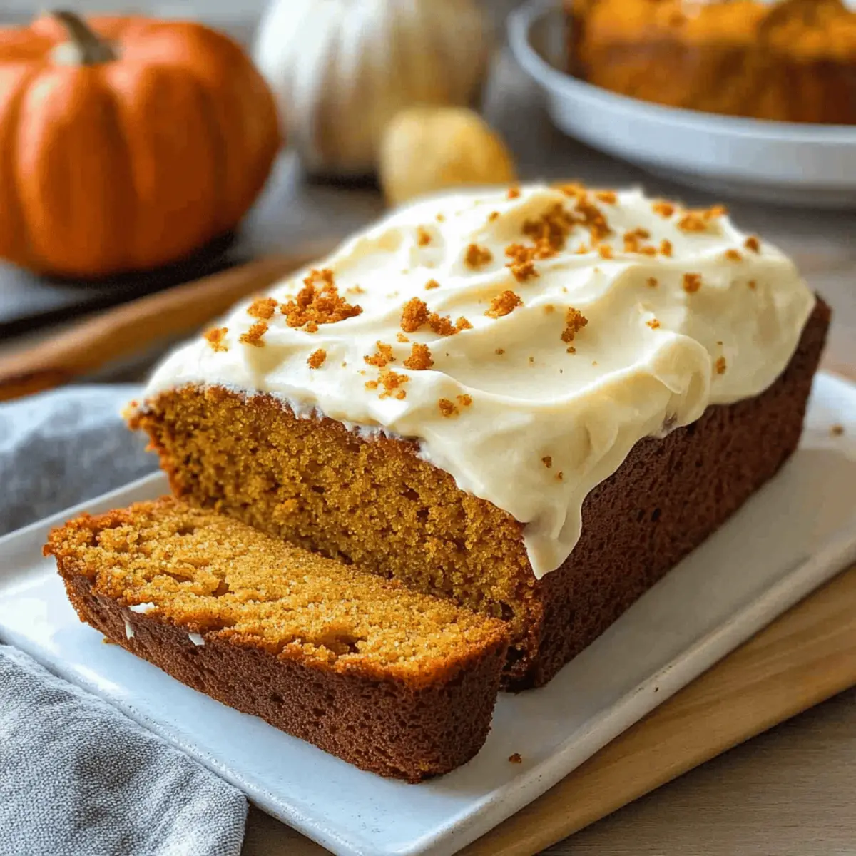 Pumpkin Bread with Cream Cheese Frosting for Cozy Fall Days