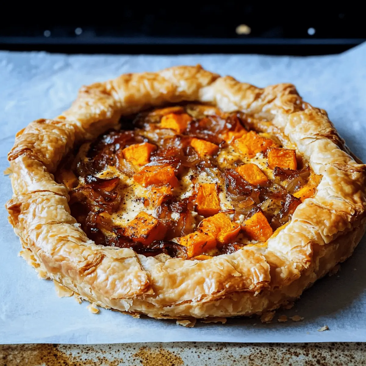 Roasted Pumpkin Quiche with Caramelized Onions and Gorgonzola Bliss