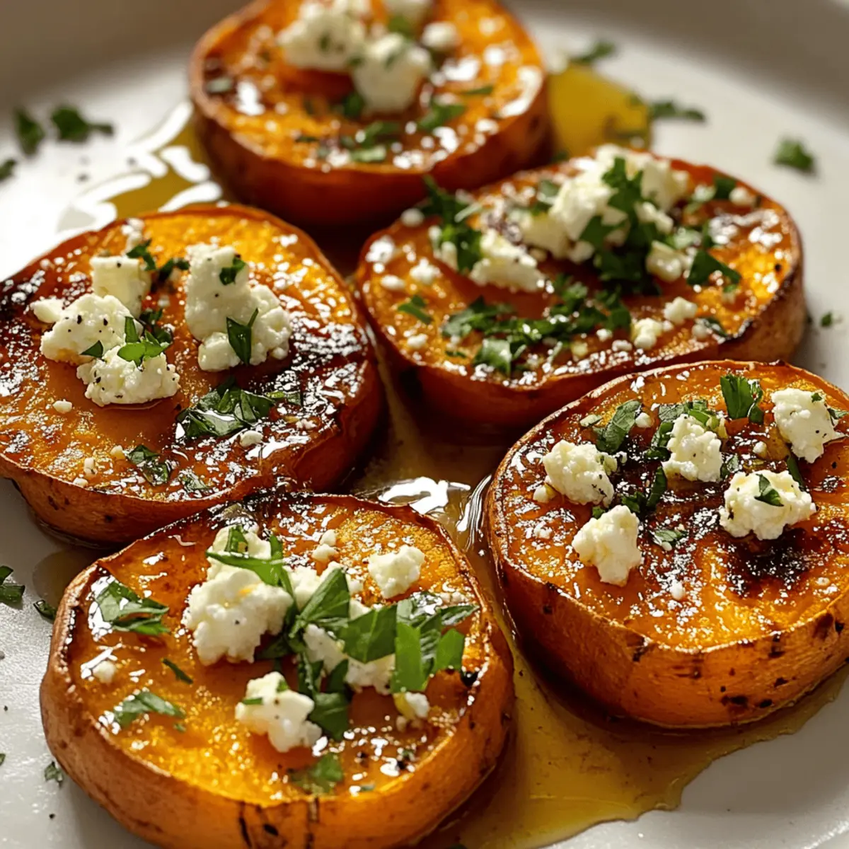 Savory Roasted Sweet Potato Rounds with Honey & Feta Twist