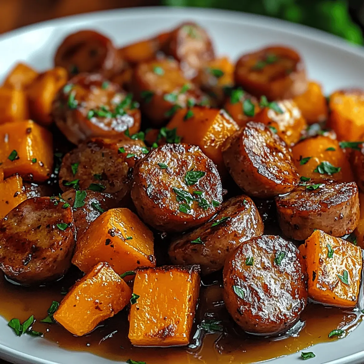 Sausage and Sweet Potatoes with Honey Garlic Sauce Magic