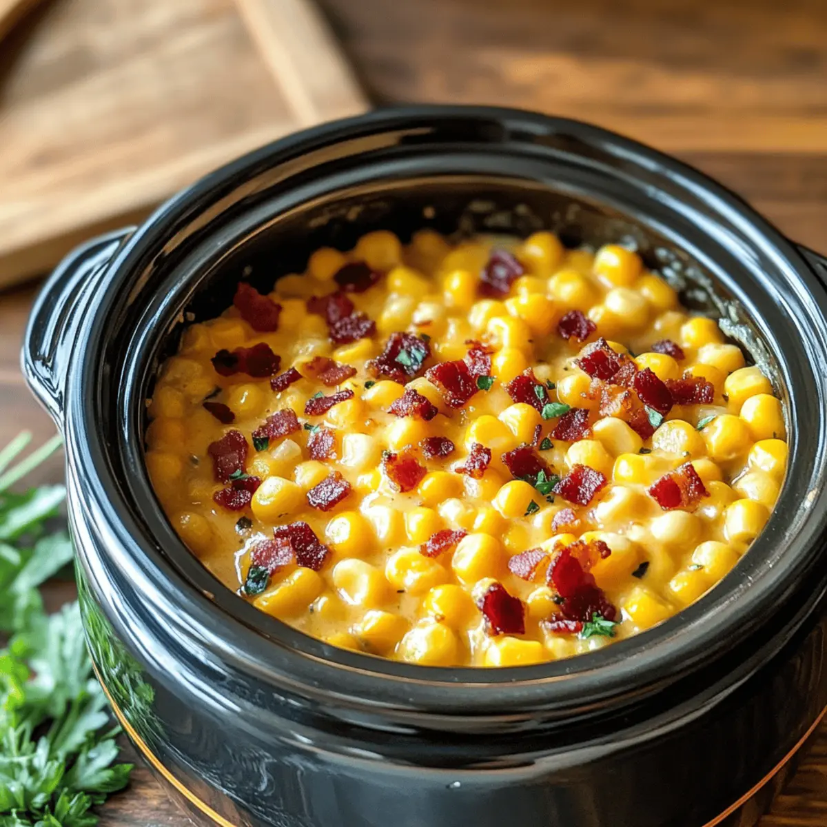 Savory Slow Cooker Cheddar Corn with Bacon for Cozy Nights