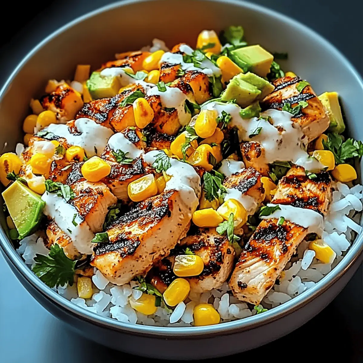 Savory Street Corn Chicken Rice Bowl for Quick Healthy Dinners