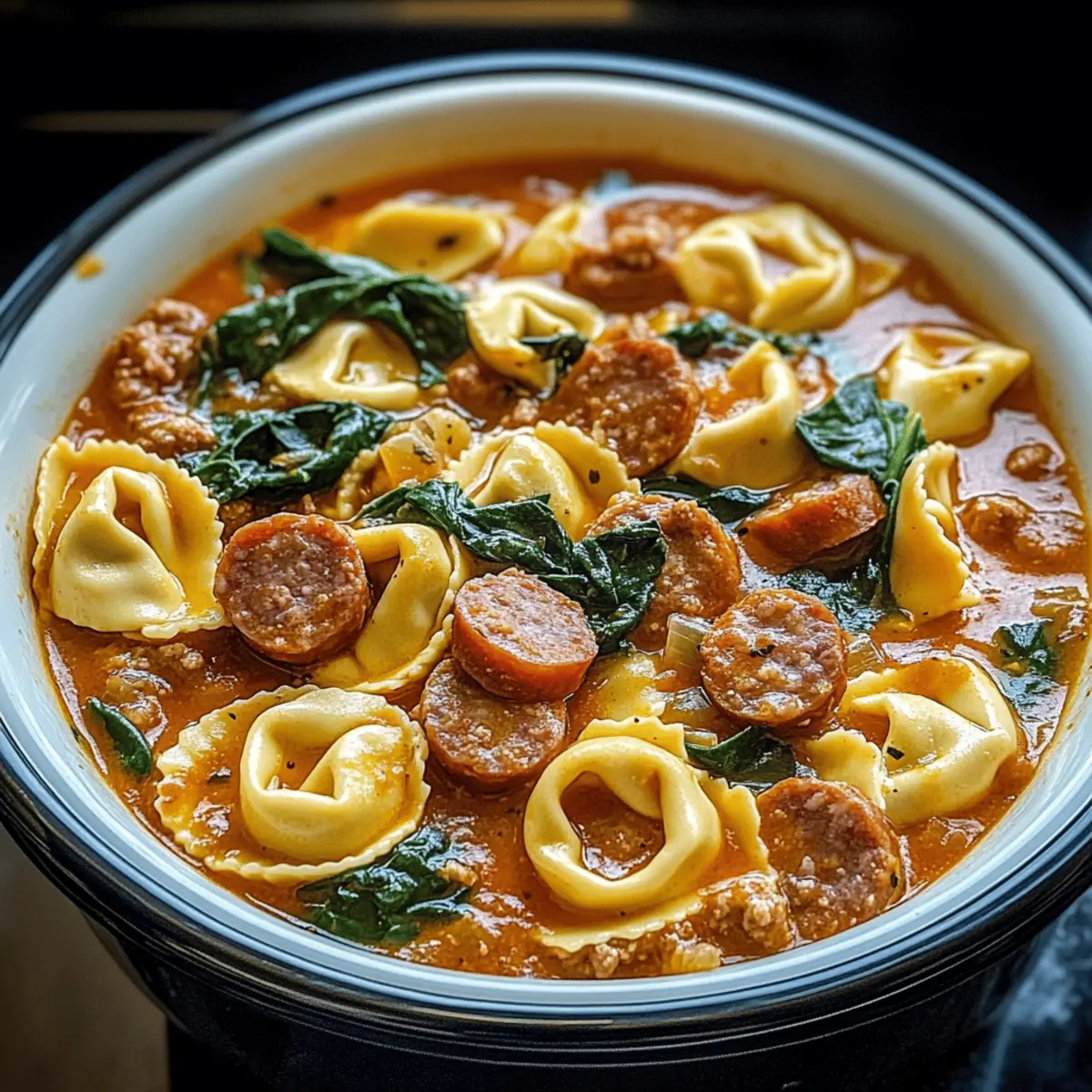 Crockpot Cheese Tortellini and Sausage for Cozy Comfort Food