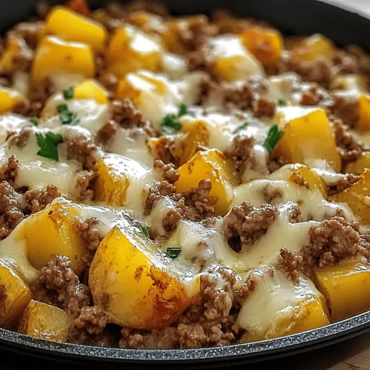Delicious One-Pan Cheesy Meat & Potato Skillet for Busy Nights