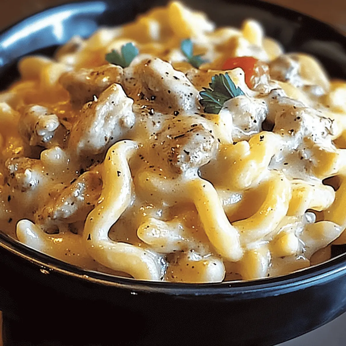 Creamy Crockpot Garlic Parmesan Chicken Pasta Perfection