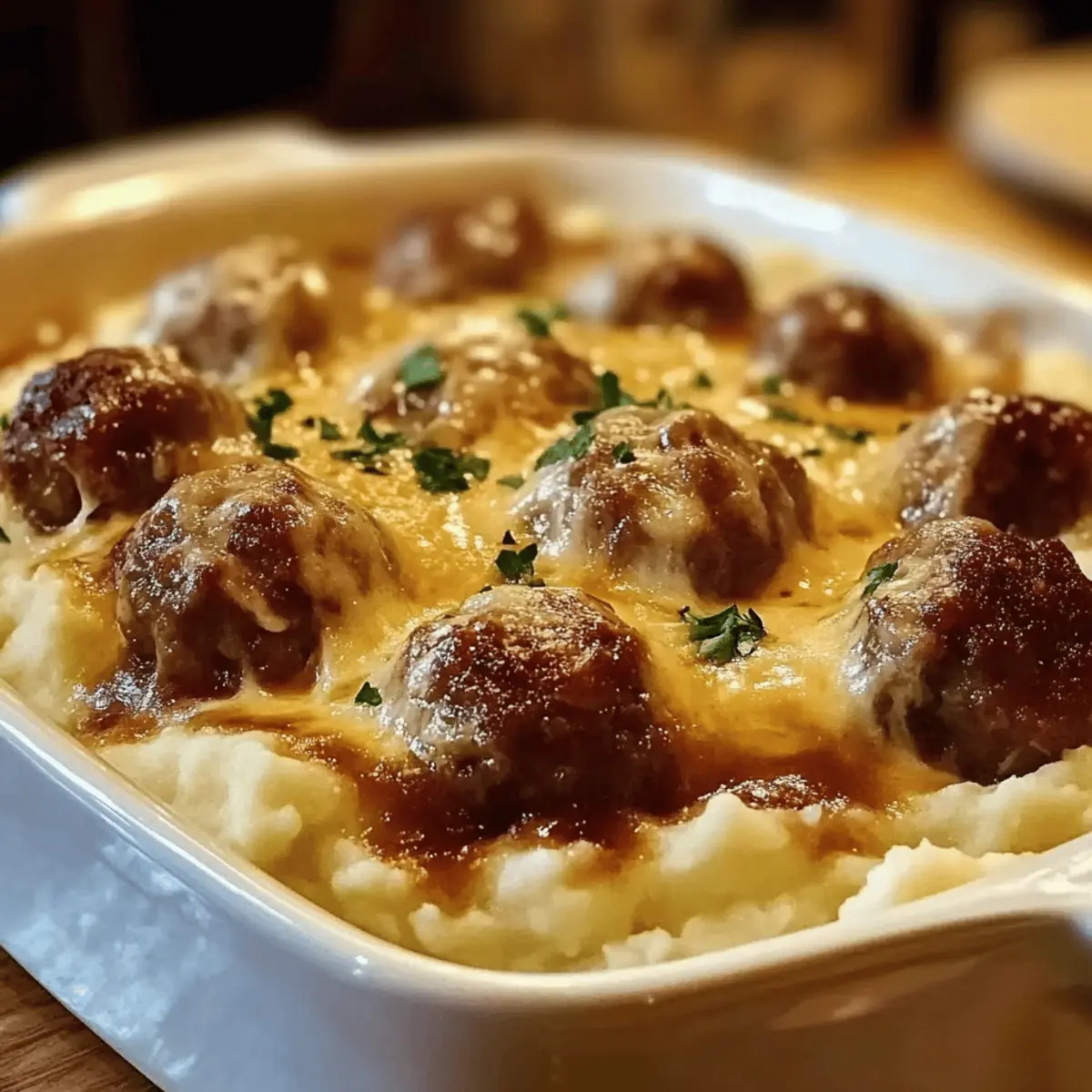 Comforting Meatball & Mashed Potato Bake for Cozy Nights