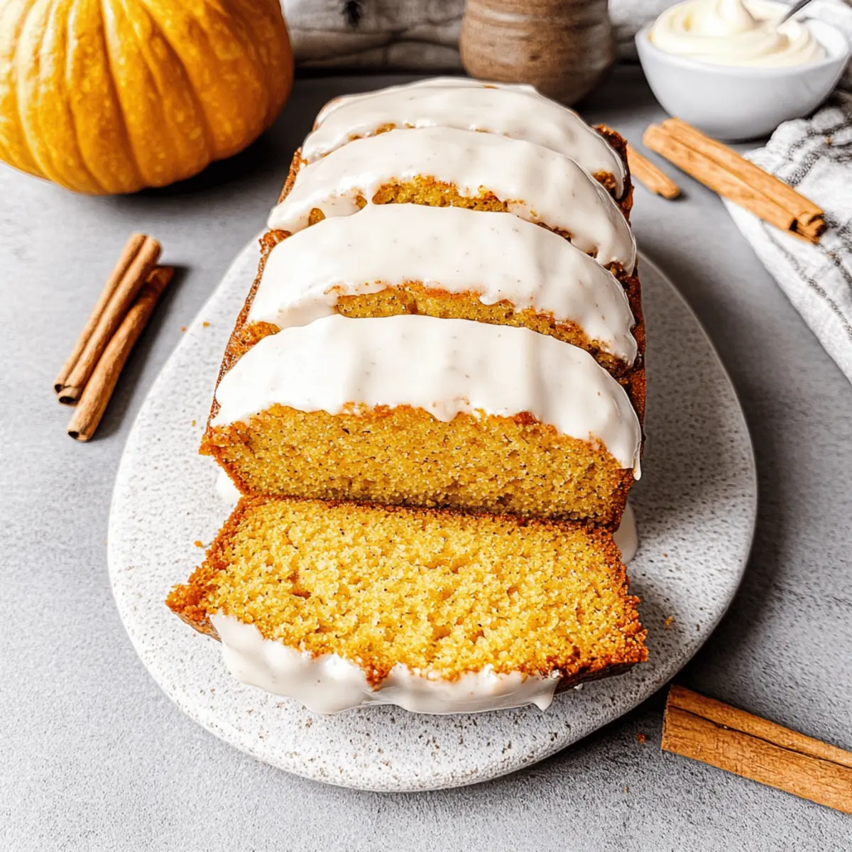 Irresistible Pumpkin Bread with Cream Cheese Frosting