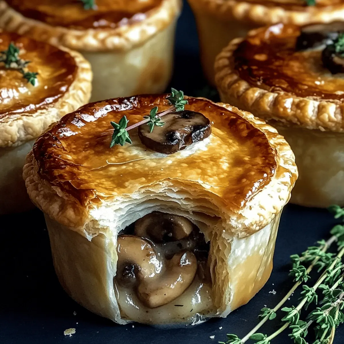 Comforting Mini Mushroom and Gruyère Pot Pies with Thyme Bliss