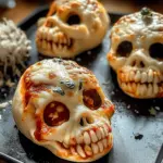 Cheesy Halloween Pizza Skulls