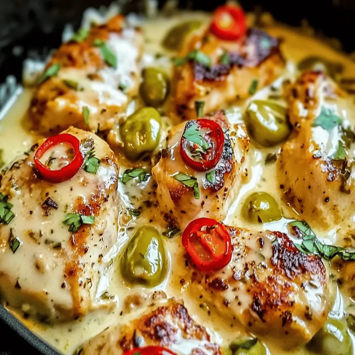 Creamy Pepperoncini Chicken Skillet for a Cozy Dinner Night