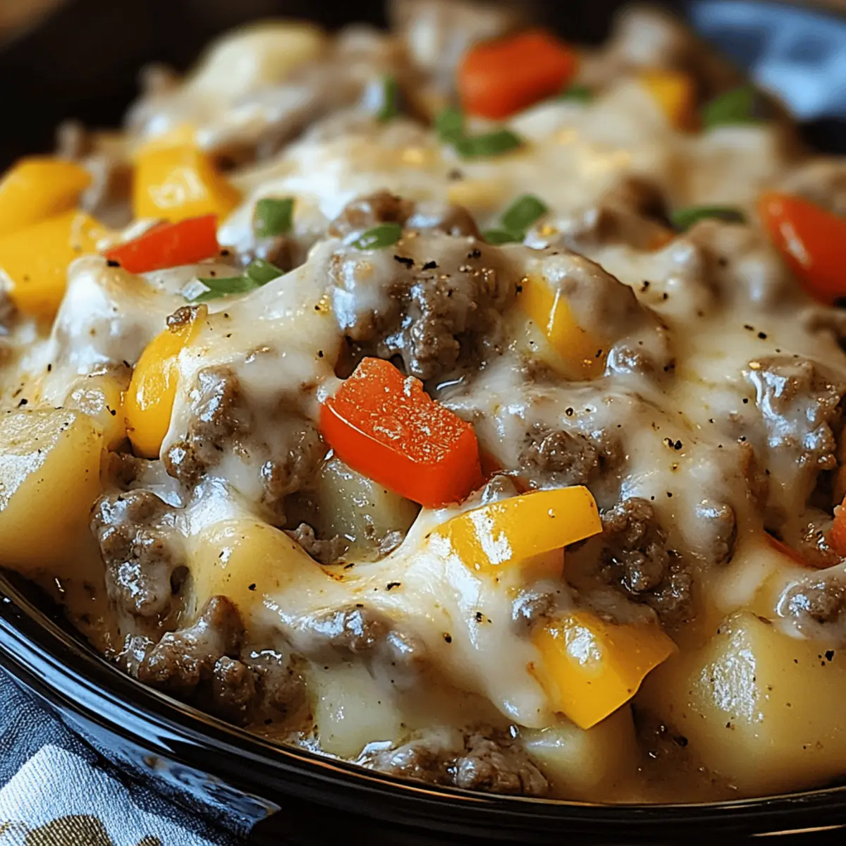 Crockpot Cheesesteak Potato Casserole: Cozy Comfort on a Plate